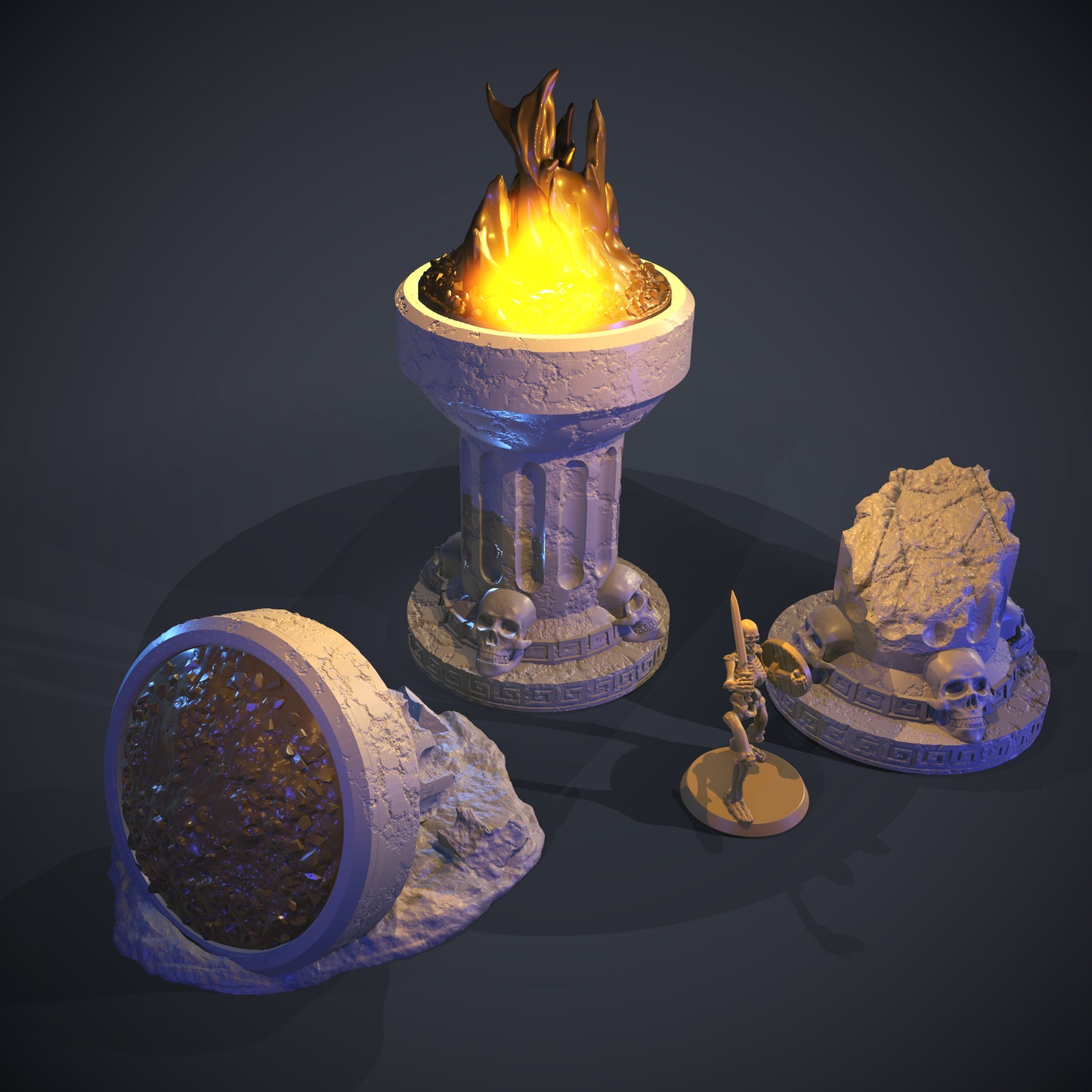 Temple Brazier 3D Printable Terrain Digital STL
