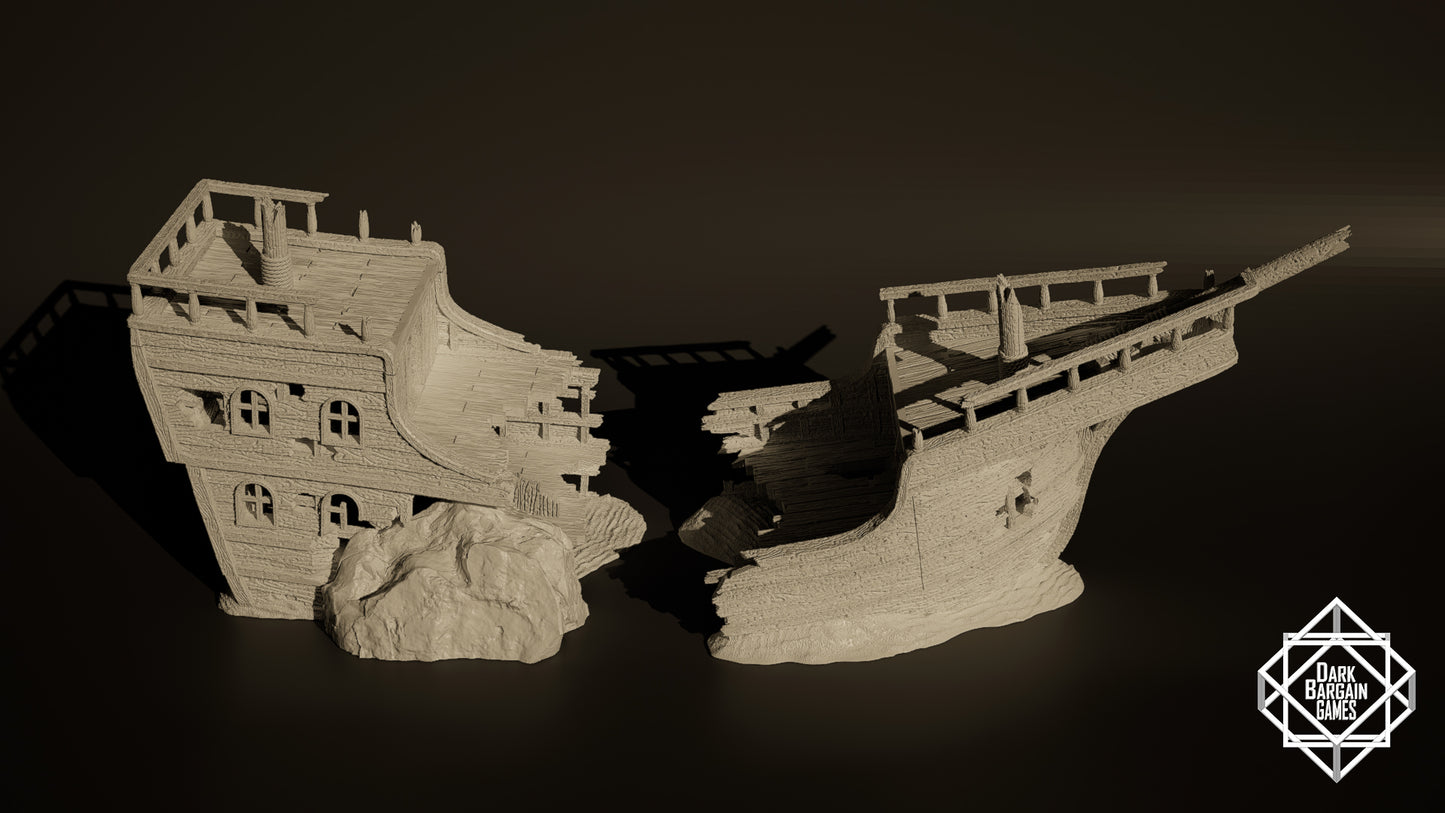 Shipwreck Collection 3D Printable Terrain Digital STL