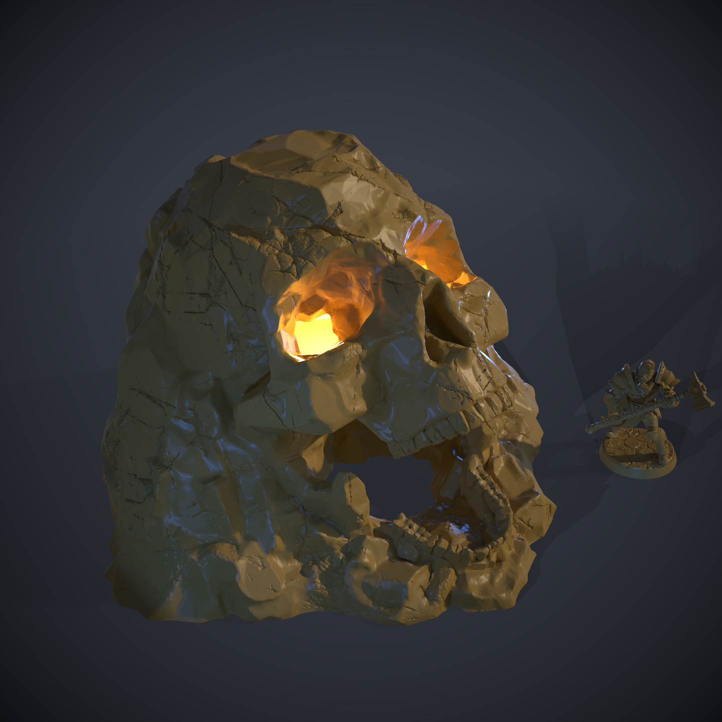 Skull Cave 3D Printable Terrain Digital STL