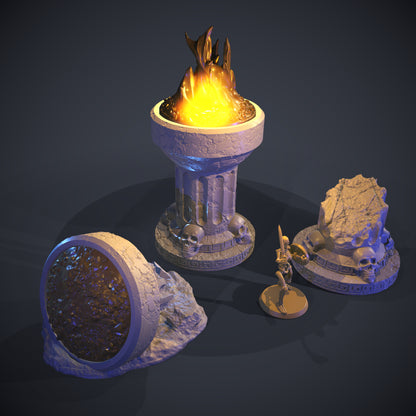 Temple Brazier 3D Printable Terrain Digital STL