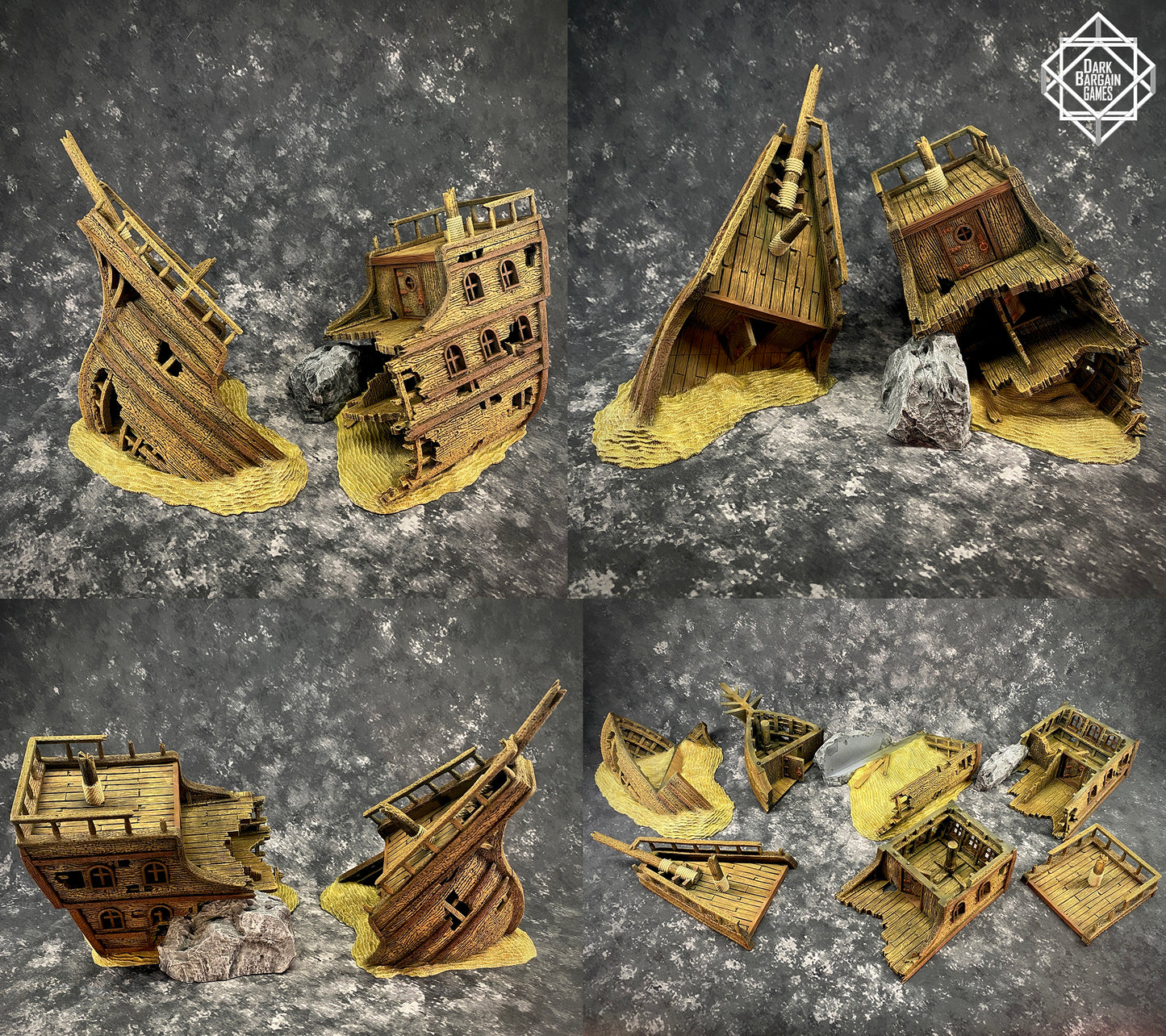 Shipwreck Collection 3D Printable Terrain Digital STL