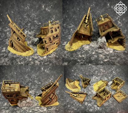 Shipwreck Collection 3D Printable Terrain Digital STL