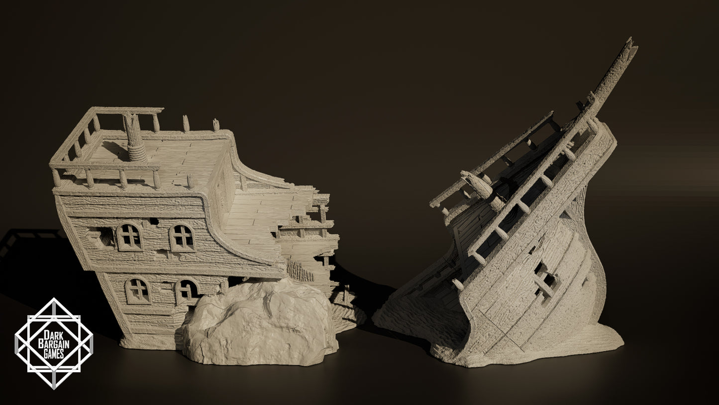 Shipwreck Collection 3D Printable Terrain Digital STL
