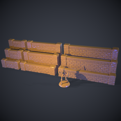Brick Wall Collection 3D Printable Terrain Digital STL